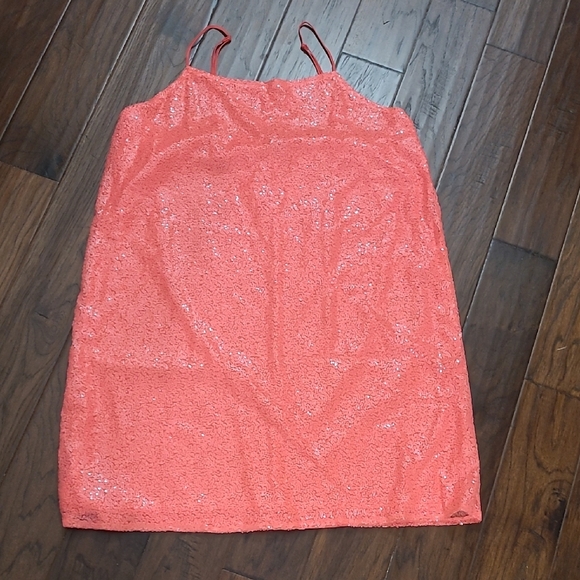 NWT 18 Centimeters Elegant Coral Sequin Mini Dress size 3X - Picture 1 of 11